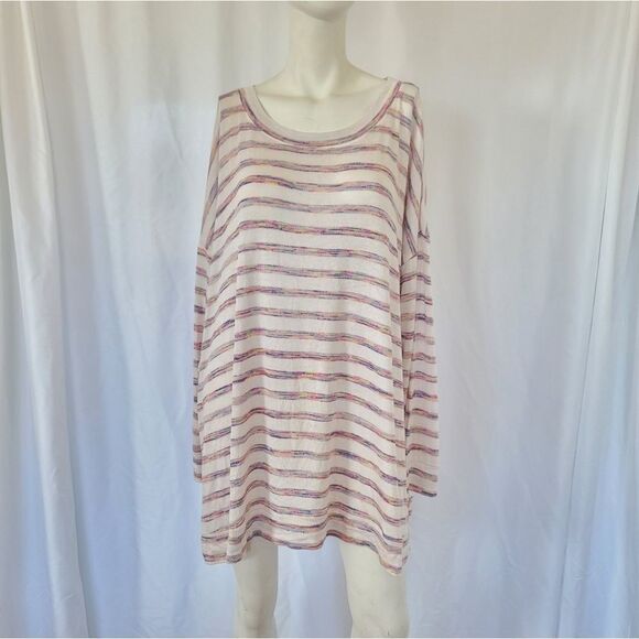 COMO BLU Striped Top blouse size 3X - Picture 3 of 8